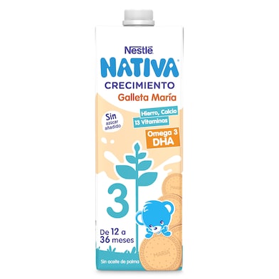 Bebida láctea crecimiento con galleta maria Nativa 1 L-0