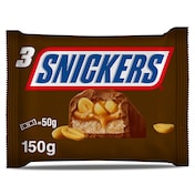 Barritas de chocolate con caramelo y cacahuetes Snickers 150 g