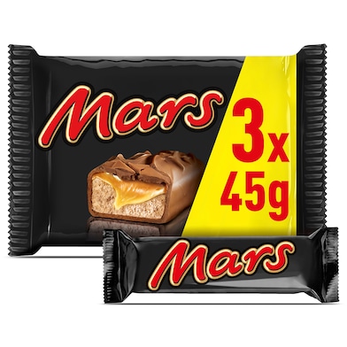 Barritas de chocolate y caramelo 3 unidades Mars 135 g-0 Barritas de chocolate y caramelo 3 unidades Mars 135 g-0