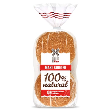Pan de hamburguesa maxi El Molino de Dia 300 g-0 Pan de hamburguesa maxi El Molino de Dia 300 g-0