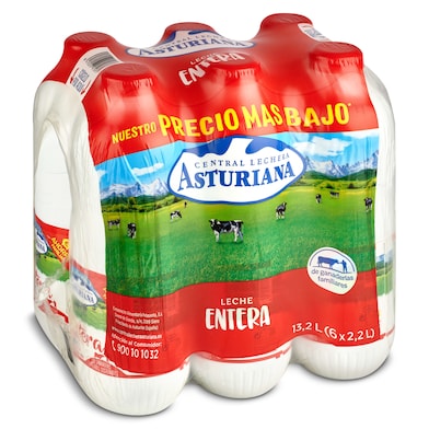 Leche entera Asturiana pack 6 x 2.2 L-0 Leche entera Asturiana pack 6 x 2.2 L-0