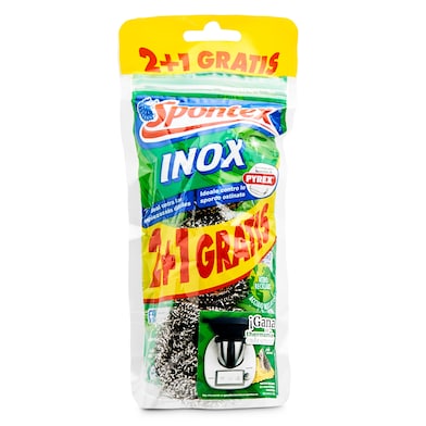 Estropajo acero inoxidable Spontex 3 unidades-0 Estropajo acero inoxidable Spontex 3 unidades-0