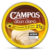 Atún claro en aceite de girasol Campos 104 g