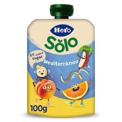 Alimento infantil con puré de frutas mediterráneo Hero 100 g-0 Alimento infantil con puré de frutas mediterráneo Hero 100 g-0