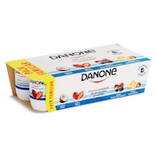 Yogur sabor coco, fresa, frutos del bosque y macedonia Danone 8 x 120 g