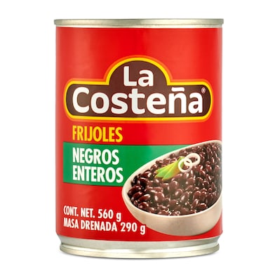 Frijoles negros enteros La costeña 560 g-0