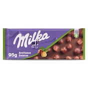 Chocolate con leche y avellanas enteras Milka 95 g