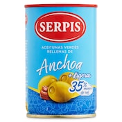 Aceitunas rellenas de anchoa ligeras Serpis 130 g