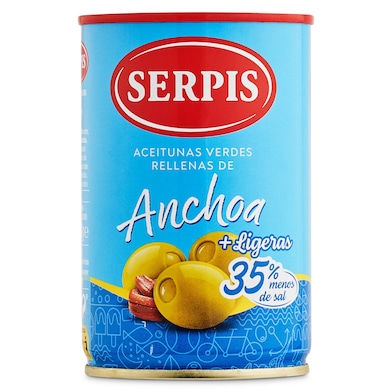 Aceitunas rellenas de anchoa ligeras Serpis 130 g-0
