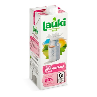 Leche desnatada Lauki 1 L-0