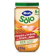 Puré de menestra de verduras con jamón y ternera Hero 235 g