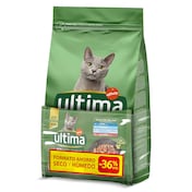 Alimento para gatos esterilizados con salmón Ultima 1.5 Kg