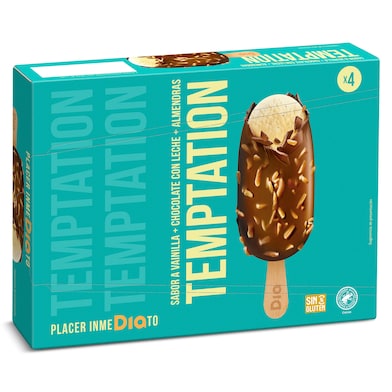 Helado bombón almendrado Dia Temptation 4 x 90 g-0 Helado bombón almendrado Dia Temptation 4 x 90 g-0