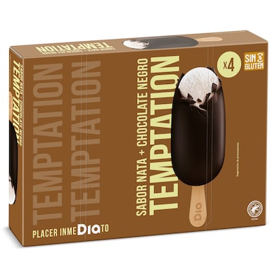Helado bombón chocolate negro Dia Temptation 4 x 83 g-0 Helado bombón chocolate negro Dia Temptation 4 x 83 g-0