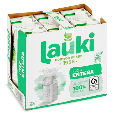Leche entera Lauki pack 6 x 1 L-0