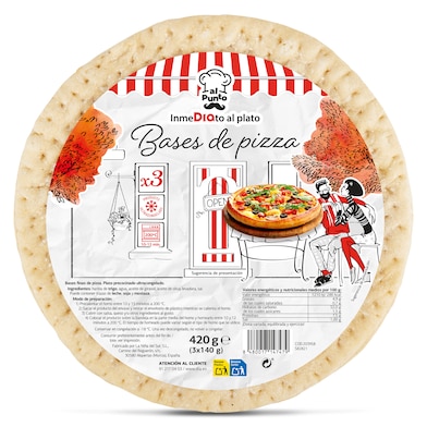 Bases de pizza 3 unidades Dia Al Punto 420 g-0 Bases de pizza 3 unidades Dia Al Punto 420 g-0