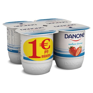 Yogur sabor fresa Danone pack 4 x 120 g-0 Yogur sabor fresa Danone pack 4 x 120 g-0