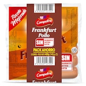 Salchichas cocidas Frankfurt de pollo Campofrío 3 x 140 g