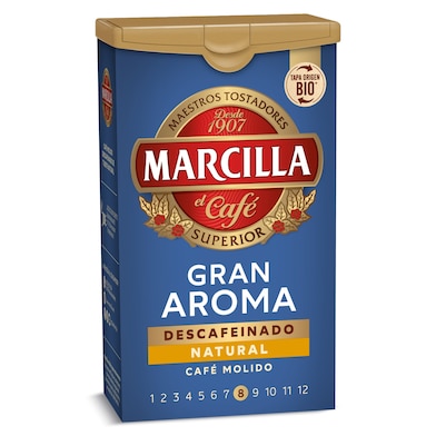Café molido natural descafeinado gran aroma Marcilla 200 g-0 Café molido natural descafeinado gran aroma Marcilla 200 g-0