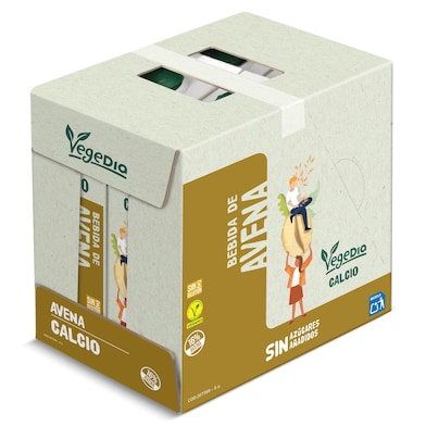 Bebida de avena con calcio Dia Vegedia pack 6 x 1 L-0 Bebida de avena con calcio Dia Vegedia pack 6 x 1 L-0