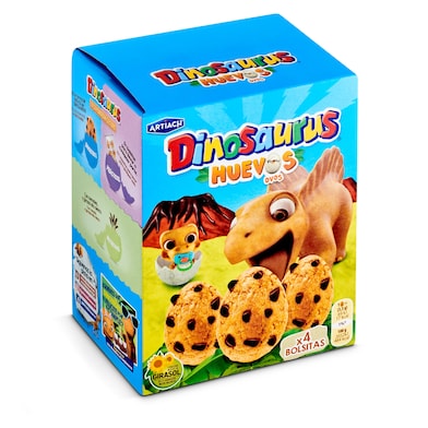 Galletas huevos de cereales con chocolate Artiach Dinosaurus 140 g-0
