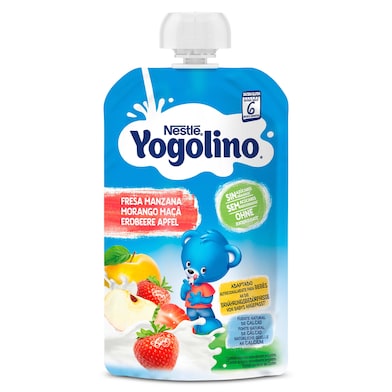 Postre lácteo infantil con puré de fresa y manzana Nestlé Yogolino 100 g-0 Postre lácteo infantil con puré de fresa y manzana Nestlé Yogolino 100 g-0