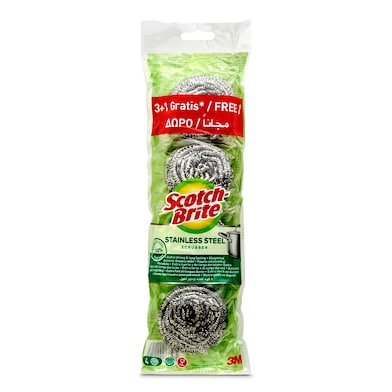 Estropajo metálico Scotch brite bolsa 4 unidades-0
