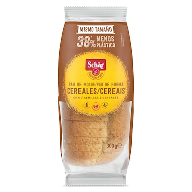 Pan de molde con cereales sin gluten Dr. Schar 300 g-0