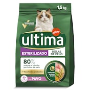 Alimento para gatos esterilizados anti bolas con pavo Ultima 1.5 Kg