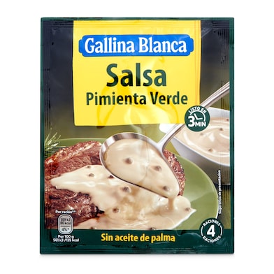 Salsa pimienta verde Gallina Blanca 59 g-0 Salsa pimienta verde Gallina Blanca 59 g-0