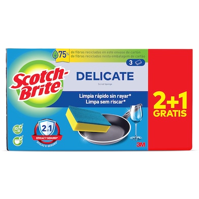 Estropajo universal azul Scotch brite 3 unidades-0 Estropajo universal azul Scotch brite 3 unidades-0