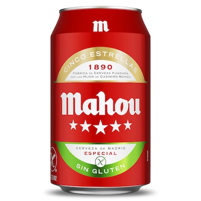 Cerveza sin gluten Mahou 33 cl-0 Cerveza sin gluten Mahou 33 cl-0