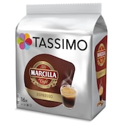 Cápsulas de café espresso Marcilla Tassimo 16 unidades