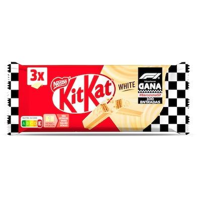 Barritas de galleta recubiertas de chocolate blanco Kit Kat 3 x 41.5 g-0 Barritas de galleta recubiertas de chocolate blanco Kit Kat 3 x 41.5 g-0