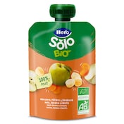 Alimento infantil con puré manzana, plátano y zanahoria 100% ecológica Hero 100 g