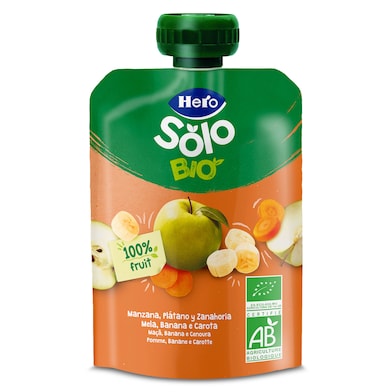 Alimento infantil con puré manzana, plátano y zanahoria 100% ecológica Hero 100 g-0 Alimento infantil con puré manzana, plátano y zanahoria 100% ecológica Hero 100 g-0