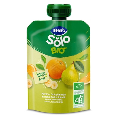 Alimento infantil con puré de pera, plátano y naranja 100% ecológica Hero 100 g-0 Alimento infantil con puré de pera, plátano y naranja 100% ecológica Hero 100 g-0