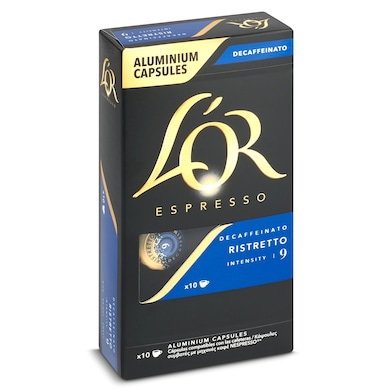Cápsulas de café ristretto descafeinado L'Or 10 unidades-0 Cápsulas de café ristretto descafeinado L'Or 10 unidades-0