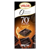 Chocolate negro 70% naranja sin azúcar añadido Valor 100 g