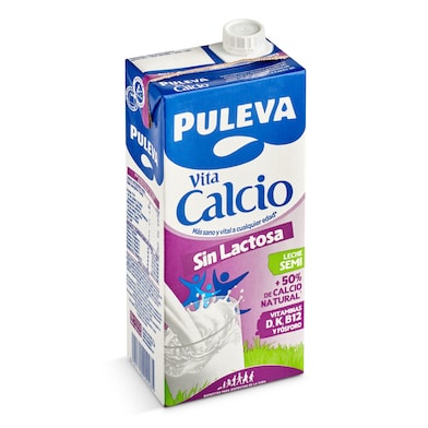 Leche semidesnatada calcio sin lactosa Puleva 1 L-0