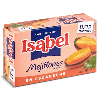Mejillones en escabeche 8/12 piezas Isabel lata 69 g-0 Mejillones en escabeche 8/12 piezas Isabel lata 69 g-0