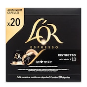 Cápsulas de café ristretto L'Or 20 unidades