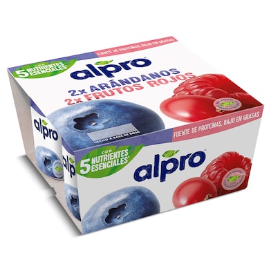 Postre de soja sabor arándanos y frutos rojos Alpro 4 x 125 g-0 Postre de soja sabor arándanos y frutos rojos Alpro 4 x 125 g-0