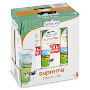 Leche desnatada suprema Asturiana pack 6 x 1 L