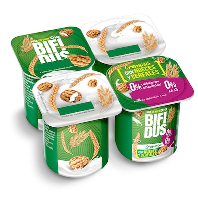 Bífidus con nueces y cereales doble 0% Dia 4 x 125 g-0