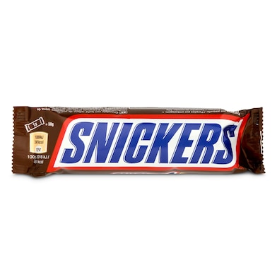 Barrita rellena de caramelo con cacahuetes Snickers 50 g-0 Barrita rellena de caramelo con cacahuetes Snickers 50 g-0