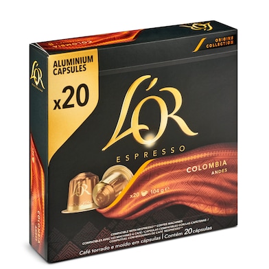 Cápsulas de café Colombia L'Or 20 unidades-0 Cápsulas de café Colombia L'Or 20 unidades-0