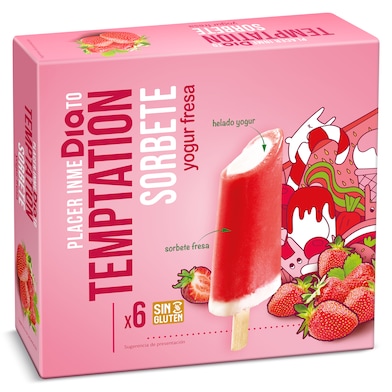Helados sabor yogur y fresa Dia Temptation 6 x 43 g-0 Helados sabor yogur y fresa Dia Temptation 6 x 43 g-0