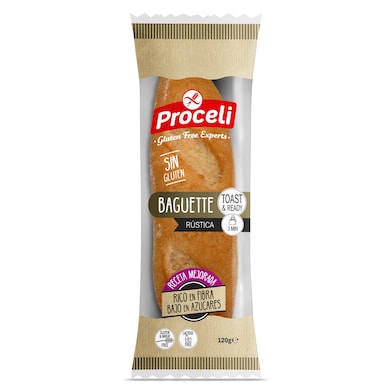Baguette rústica sin gluten Proceli 120 g-0 Baguette rústica sin gluten Proceli 120 g-0