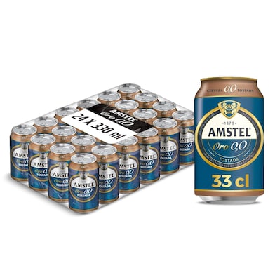 Cerveza tostada 0,0% alcohol Amstel pack 24 x 33 cl-0